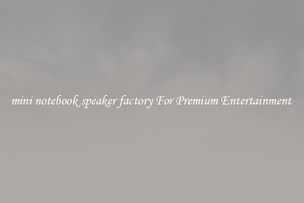 mini notebook speaker factory For Premium Entertainment 