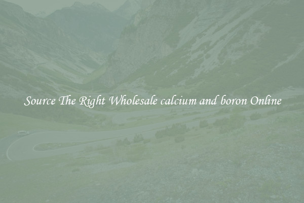 Source The Right Wholesale calcium and boron Online