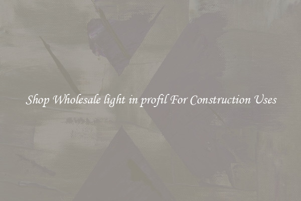 Shop Wholesale light in profil For Construction Uses