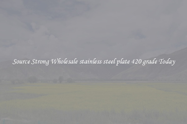 Source Strong Wholesale stainless steel plate 420 grade Today