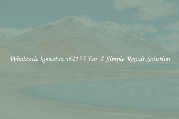 Wholesale komatsu s6d155 For A Simple Repair Solution