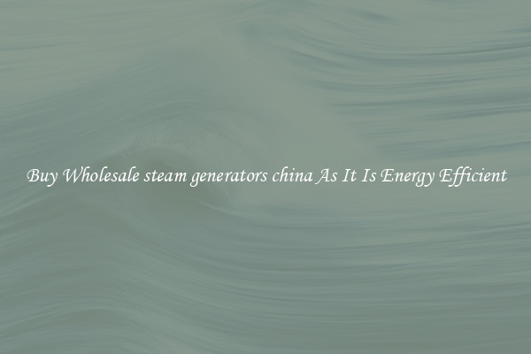 Buy Wholesale steam generators china As It Is Energy Efficient