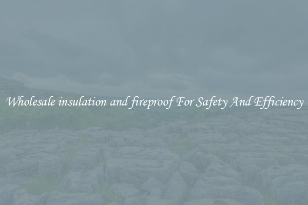 Wholesale insulation and fireproof For Safety And Efficiency