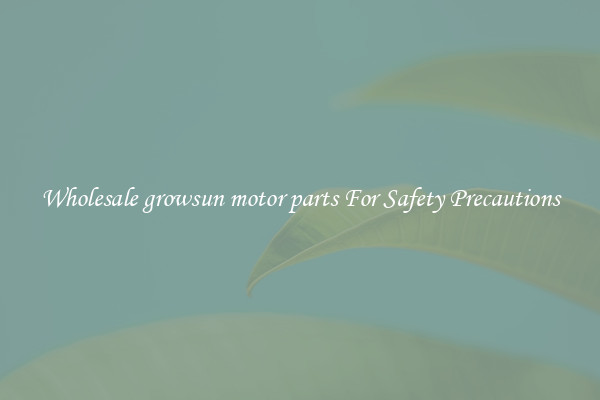 Wholesale growsun motor parts For Safety Precautions